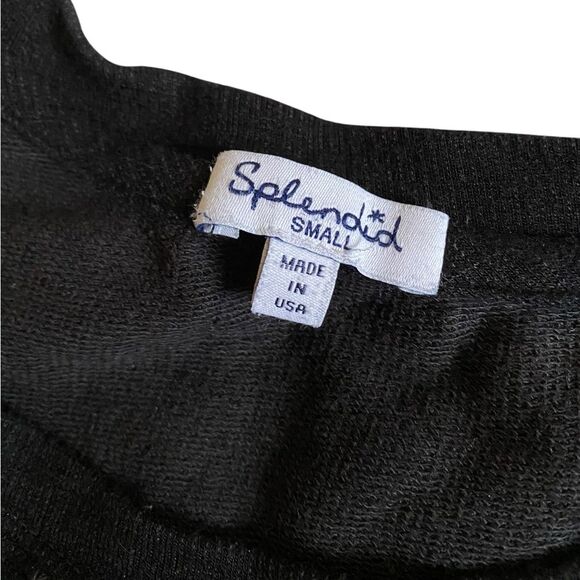 Splendid Dream Slub Pullover Sweater Sweatshirt Women's Size S Black Soft Lounge - Picture 15 of 16
